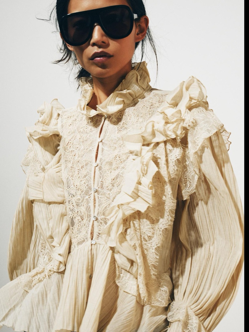 ZARA ZW COLLECTION ROMANTIC RUFFLED SHIRT - Picture 10 of 12